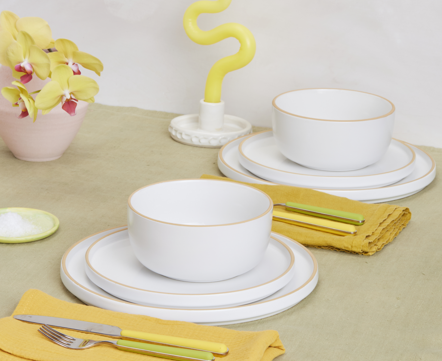 Handcrafted Stacking Dinnerware Set - 12-Piece Tableware Collection