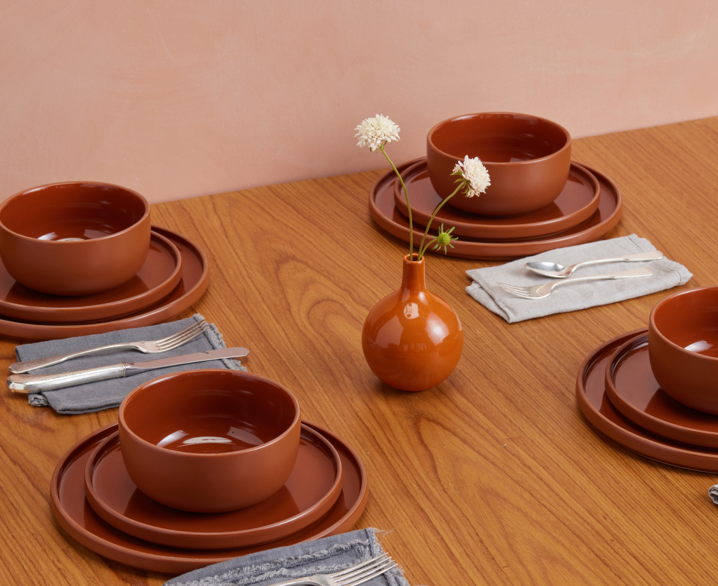 Handcrafted Stacking Dinnerware Set - 12-Piece Tableware Collection