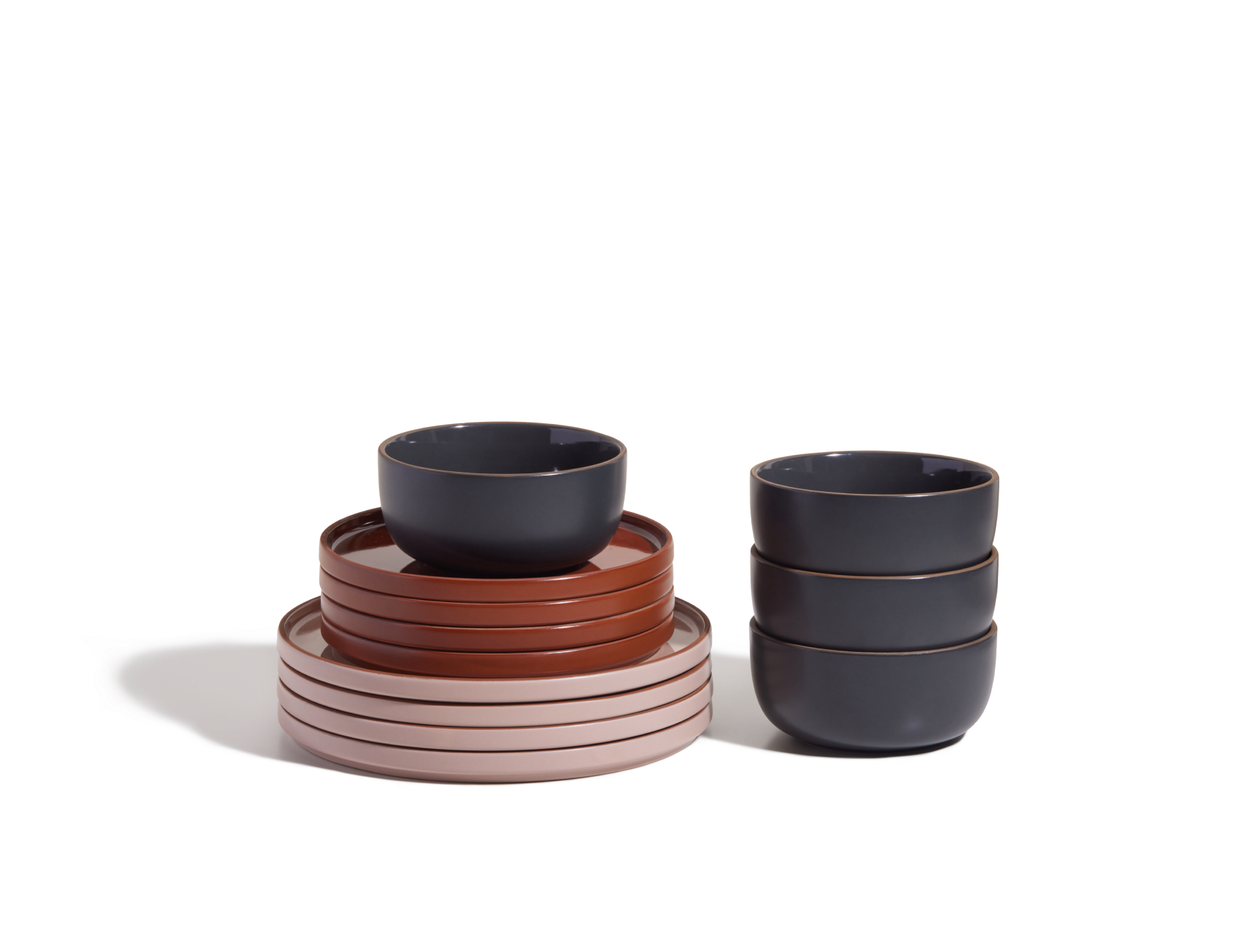 Handcrafted Stacking Dinnerware Set - 12-Piece Tableware Collection