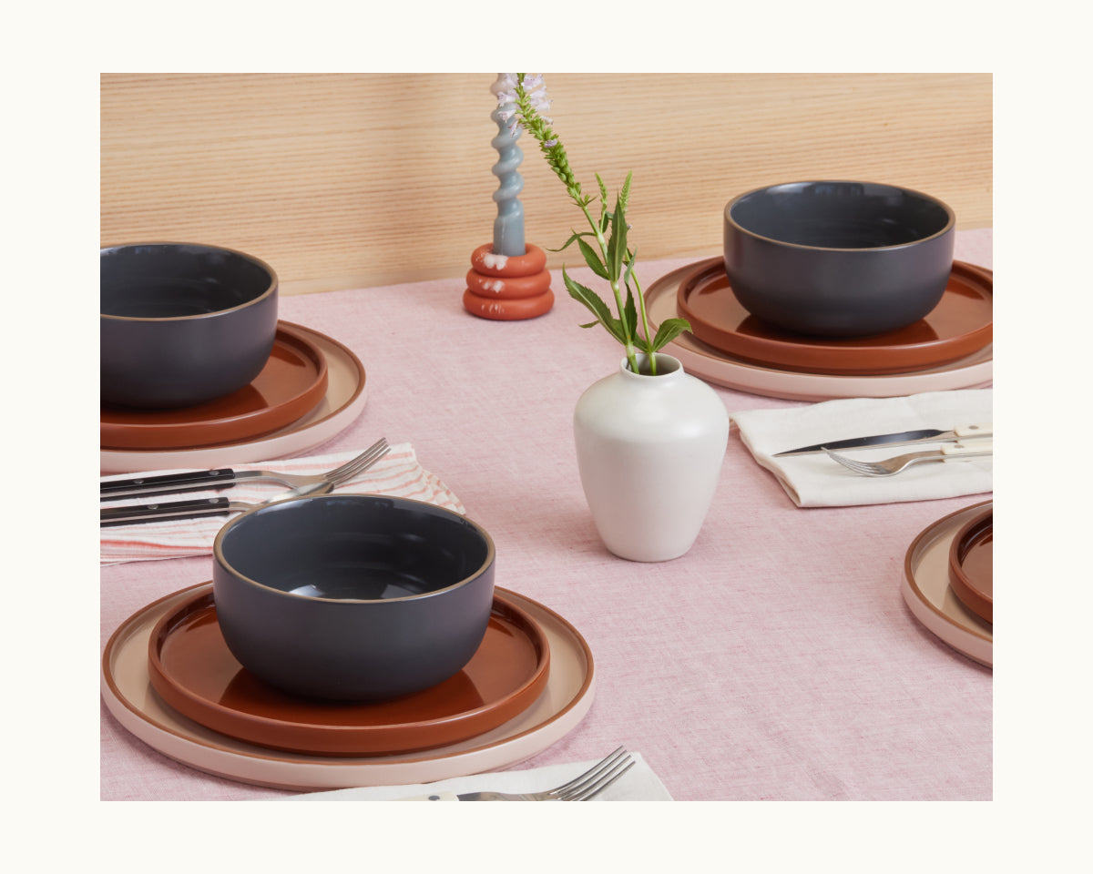 Handcrafted Stacking Dinnerware Set - 12-Piece Tableware Collection