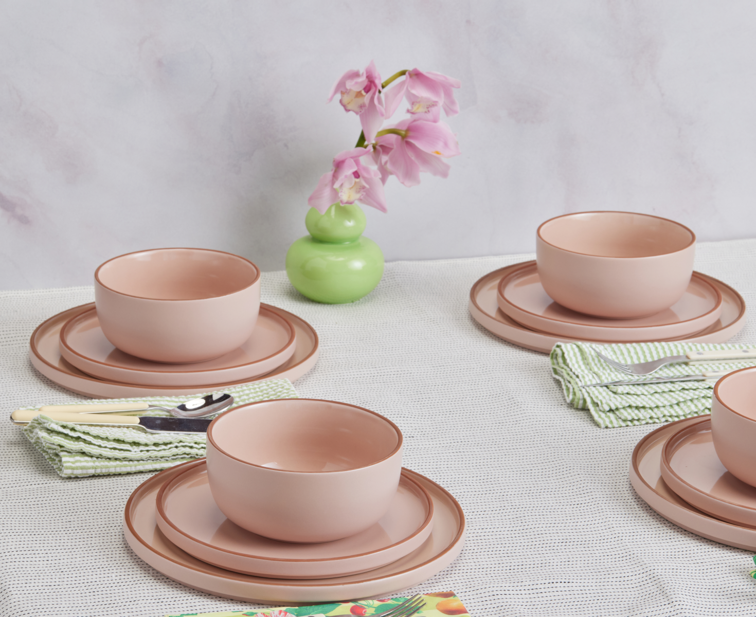 Handcrafted Stacking Dinnerware Set - 12-Piece Tableware Collection