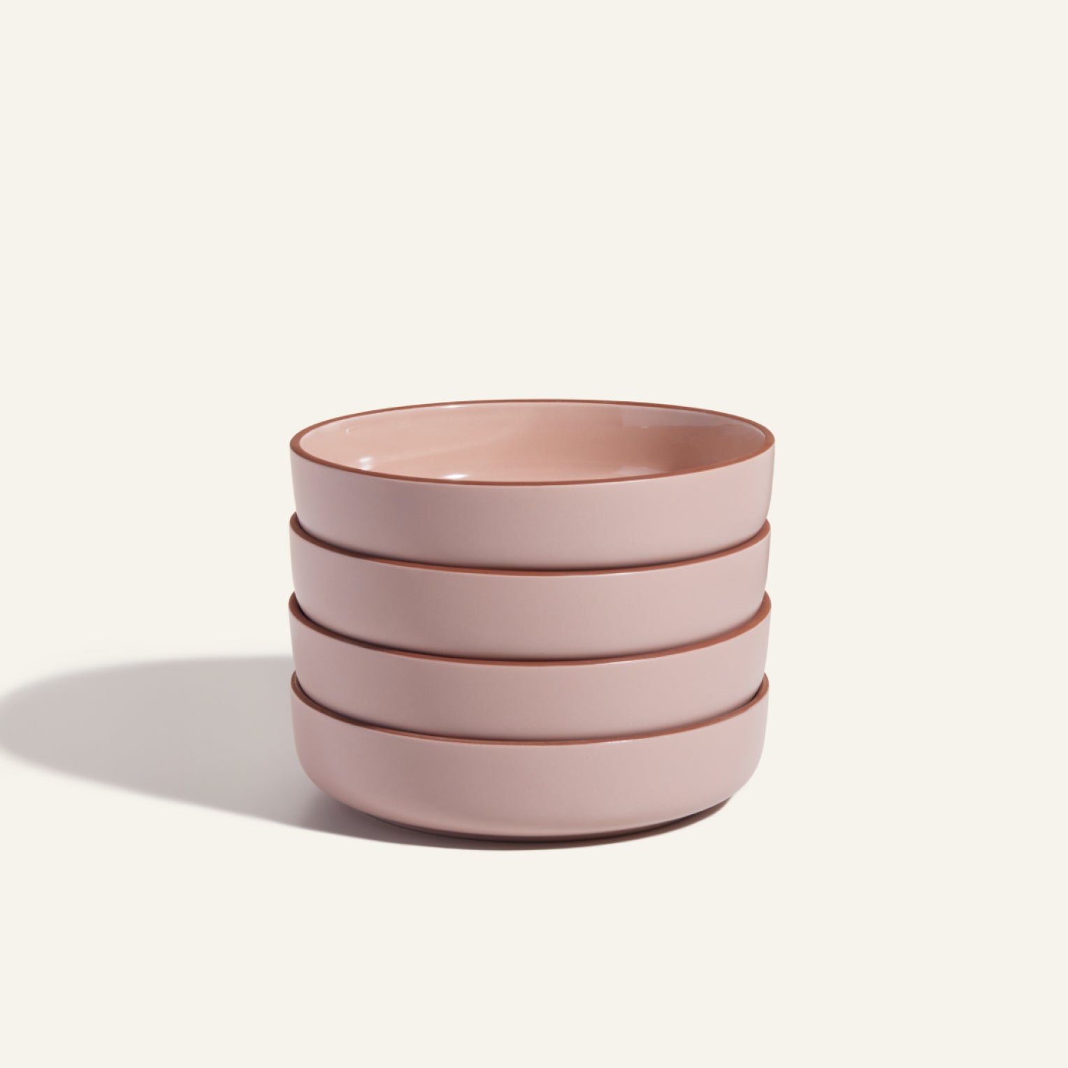 Ceramic Dinner Bowls Set of 4 - Stackable & Scratch-Resistant