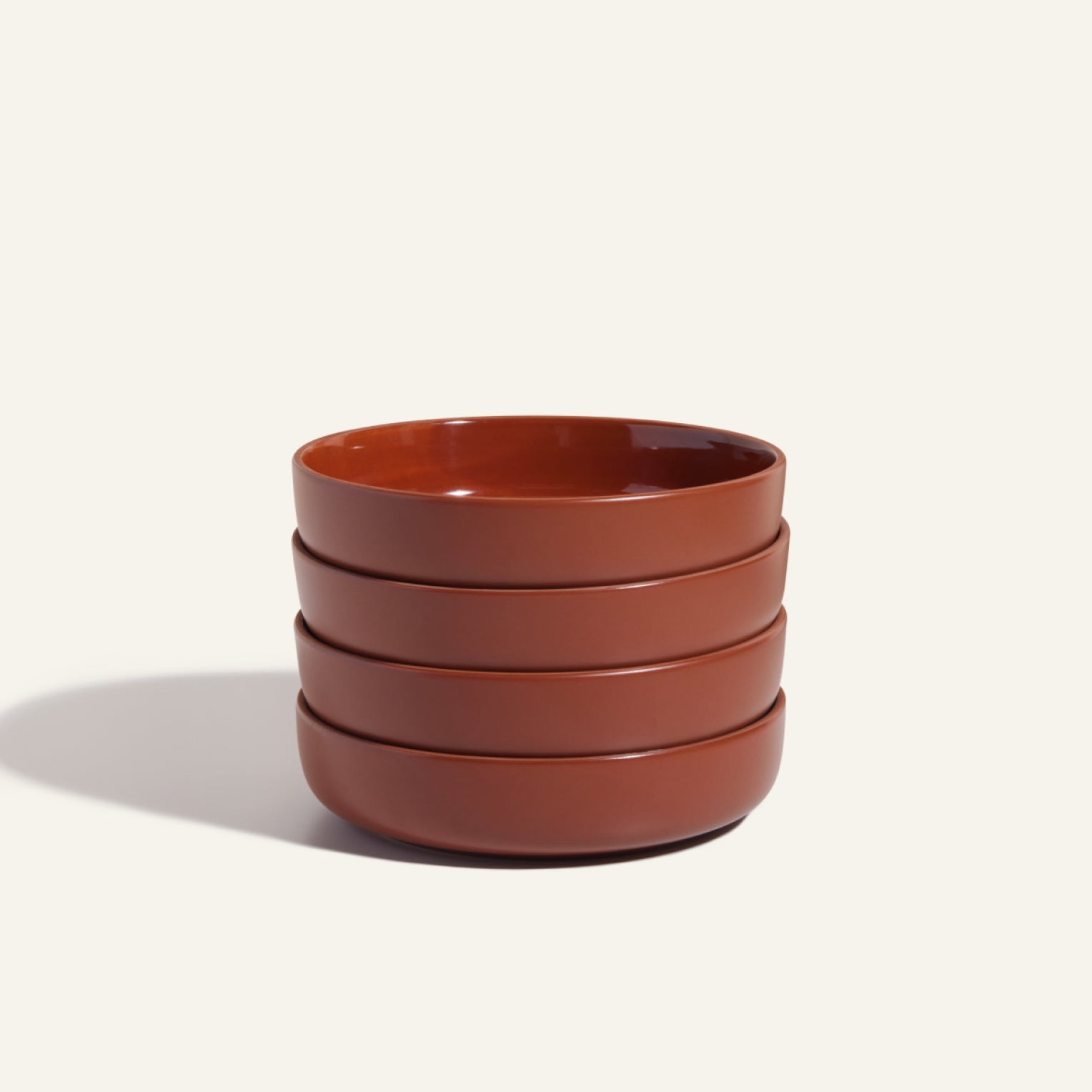 Ceramic Dinner Bowls Set of 4 - Stackable & Scratch-Resistant
