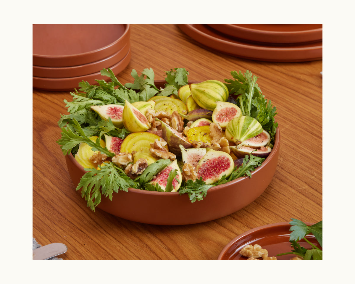 Ceramic Dinner Bowls Set of 4 - Stackable & Scratch-Resistant