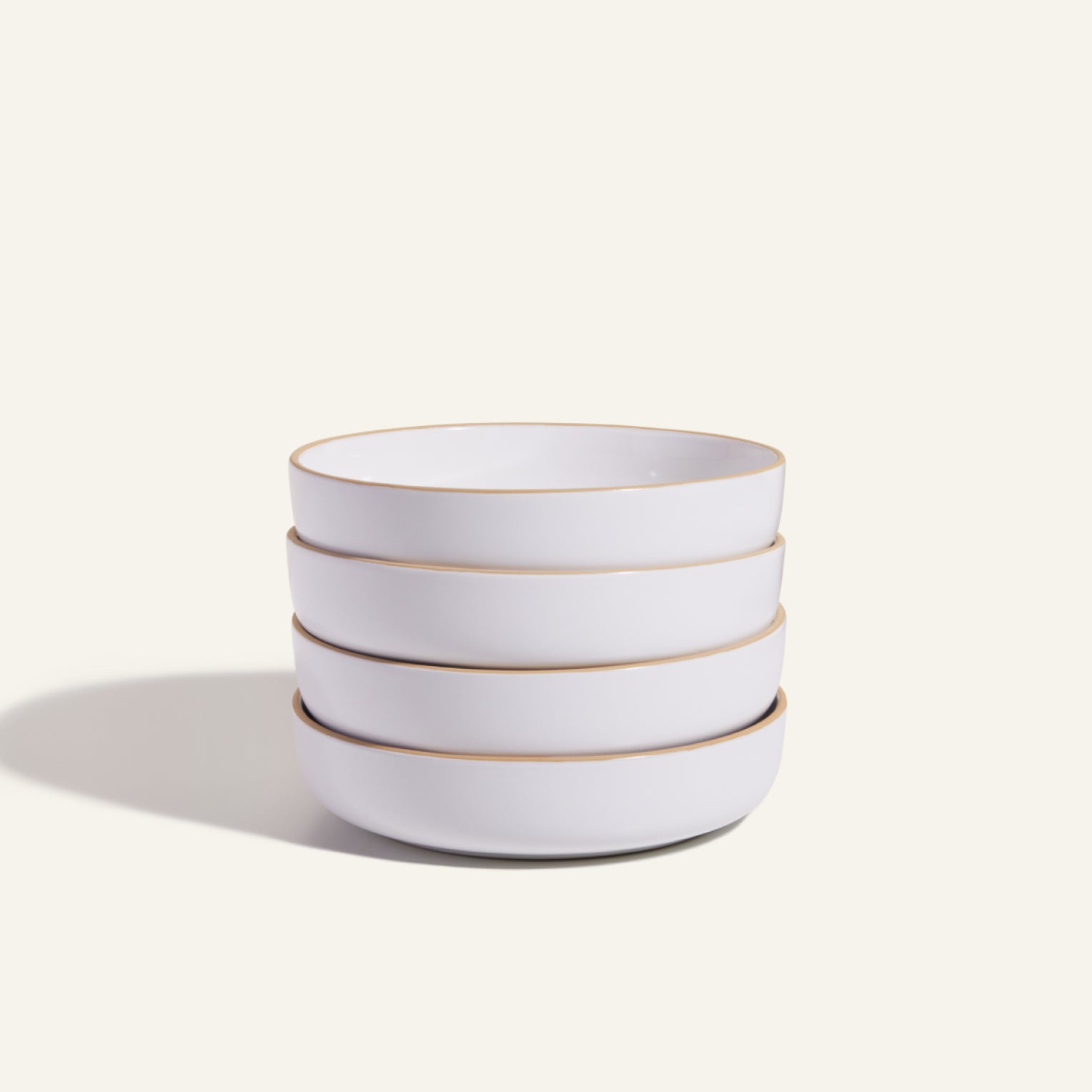Ceramic Dinner Bowls Set of 4 - Stackable & Scratch-Resistant