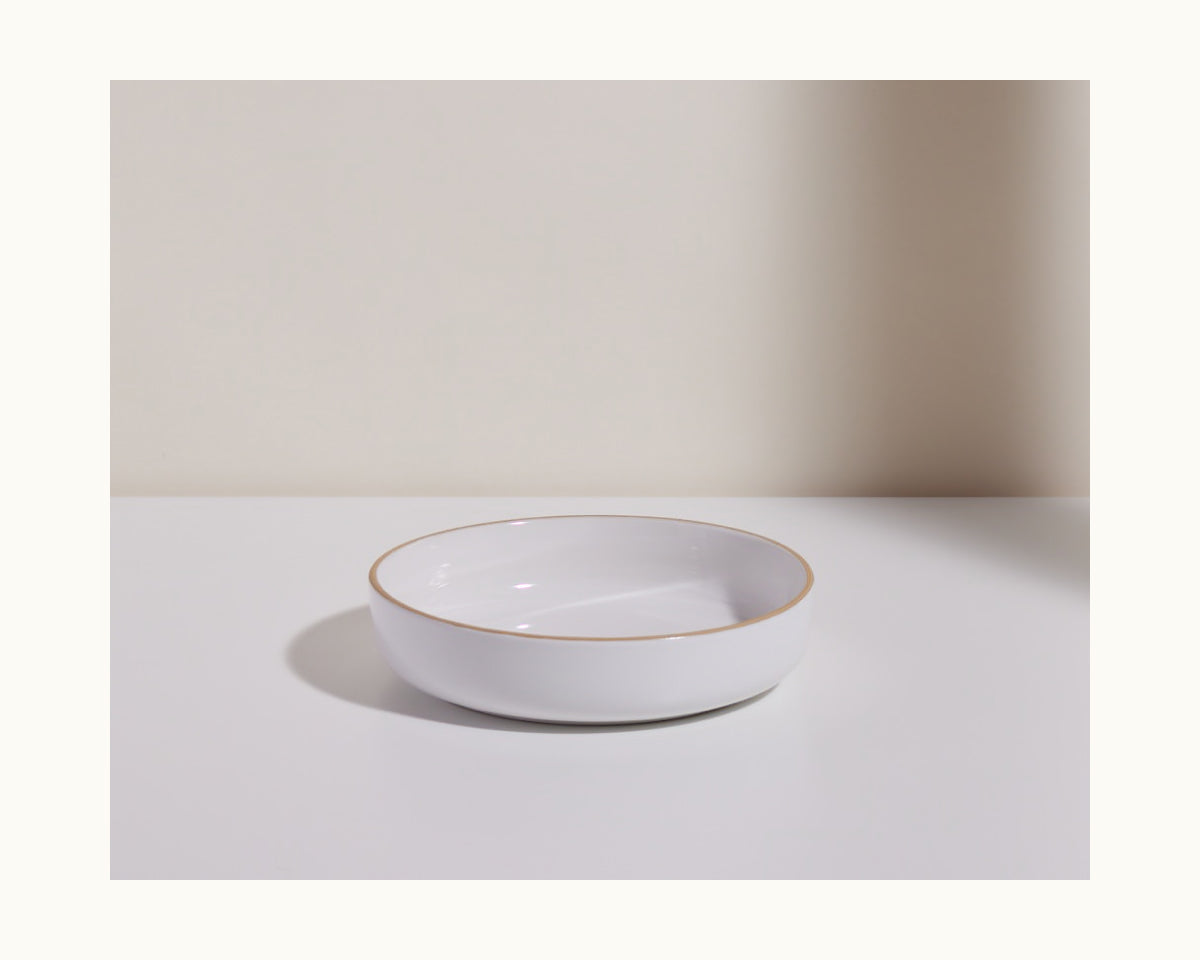 Ceramic Dinner Bowls Set of 4 - Stackable & Scratch-Resistant