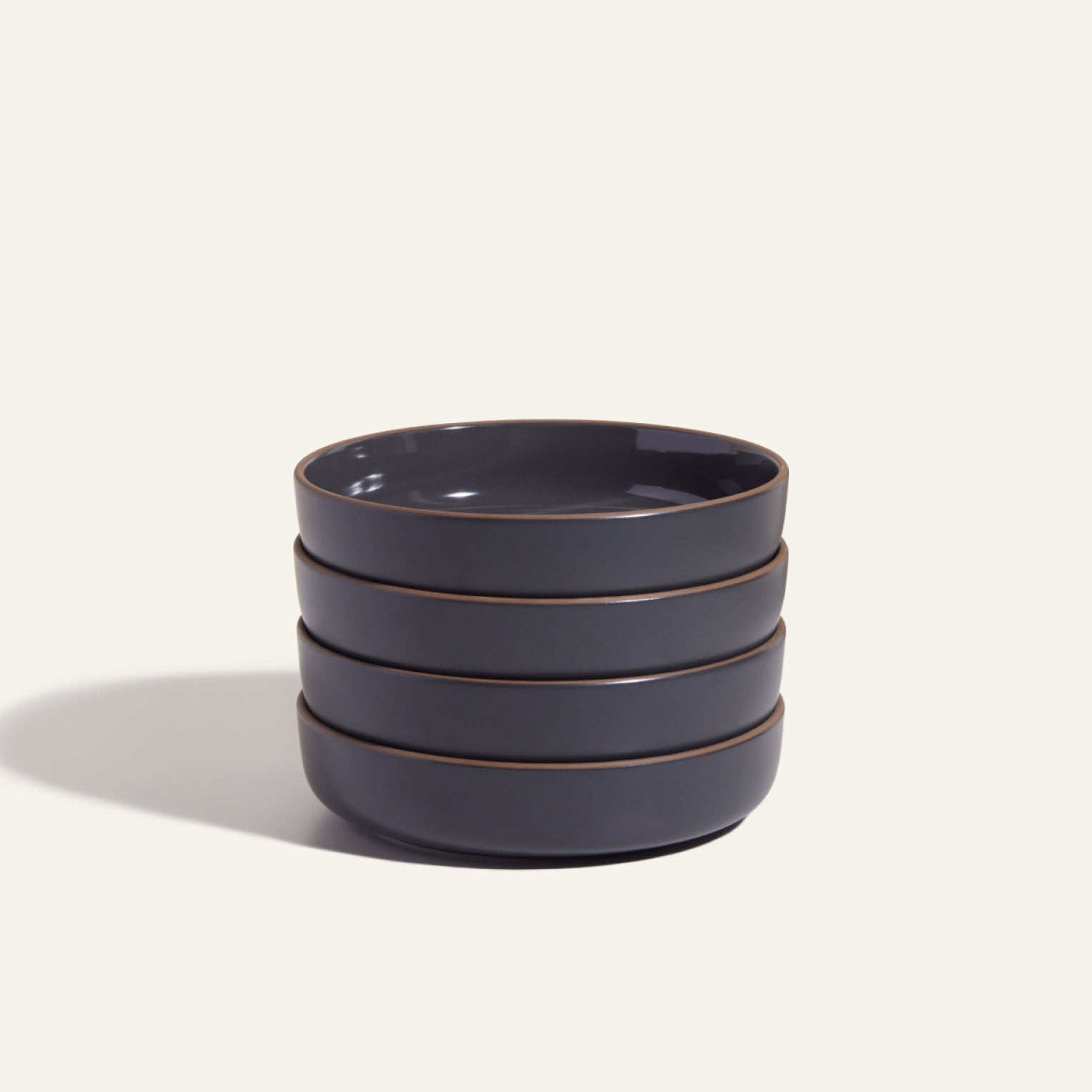 Ceramic Dinner Bowls Set of 4 - Stackable & Scratch-Resistant