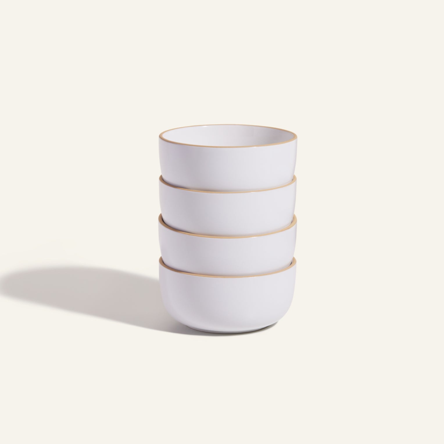 Ceramic Soup Bowls Set of 4 with Glossy Interior – Stackable Tableware