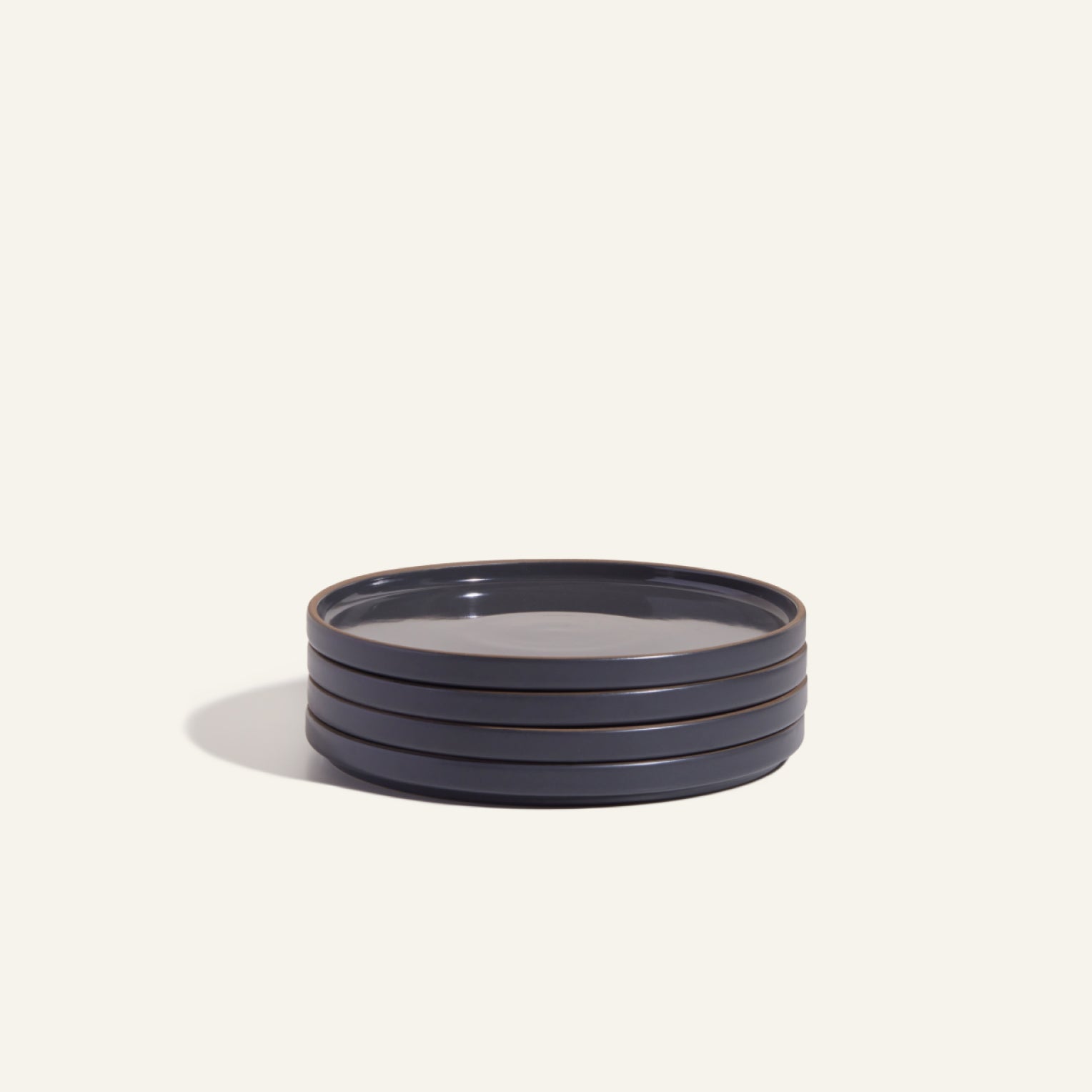 Hand-Glazed Ceramic Salad Plates Set of 4 - Scratch-Resistant & Stackable