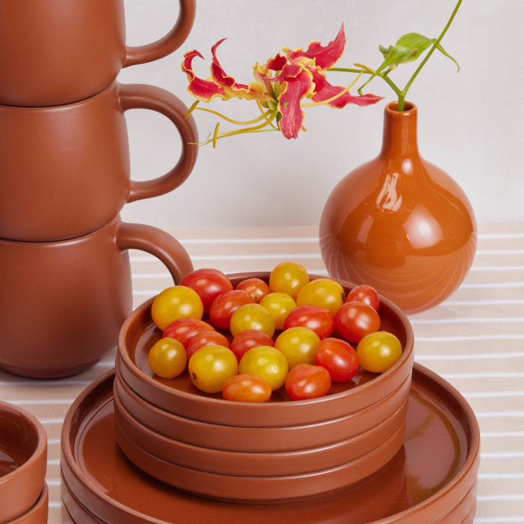 Ceramic Dessert Plates Set of 4 with Glossy Finish