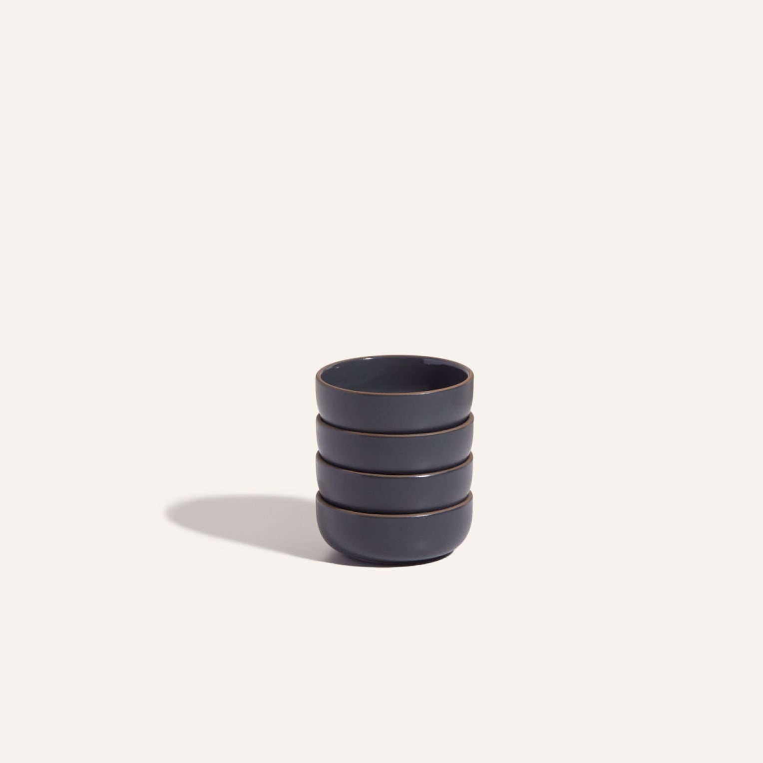 Ceramic Small Bowls Set of 4 - Glossy & Stackable Tableware