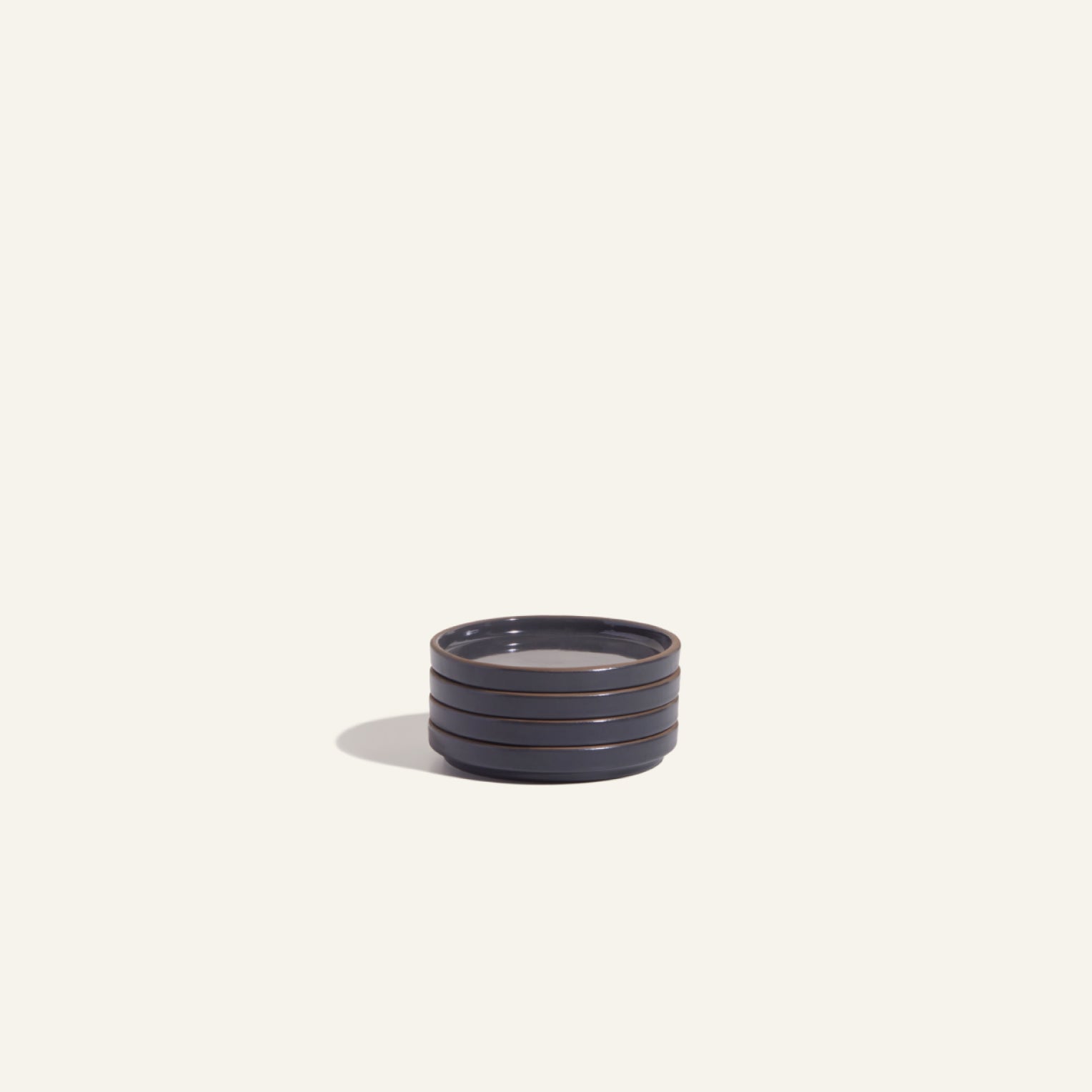 Ceramic Snack Plates Set of 4 - Glossy & Stackable Mini Dishes