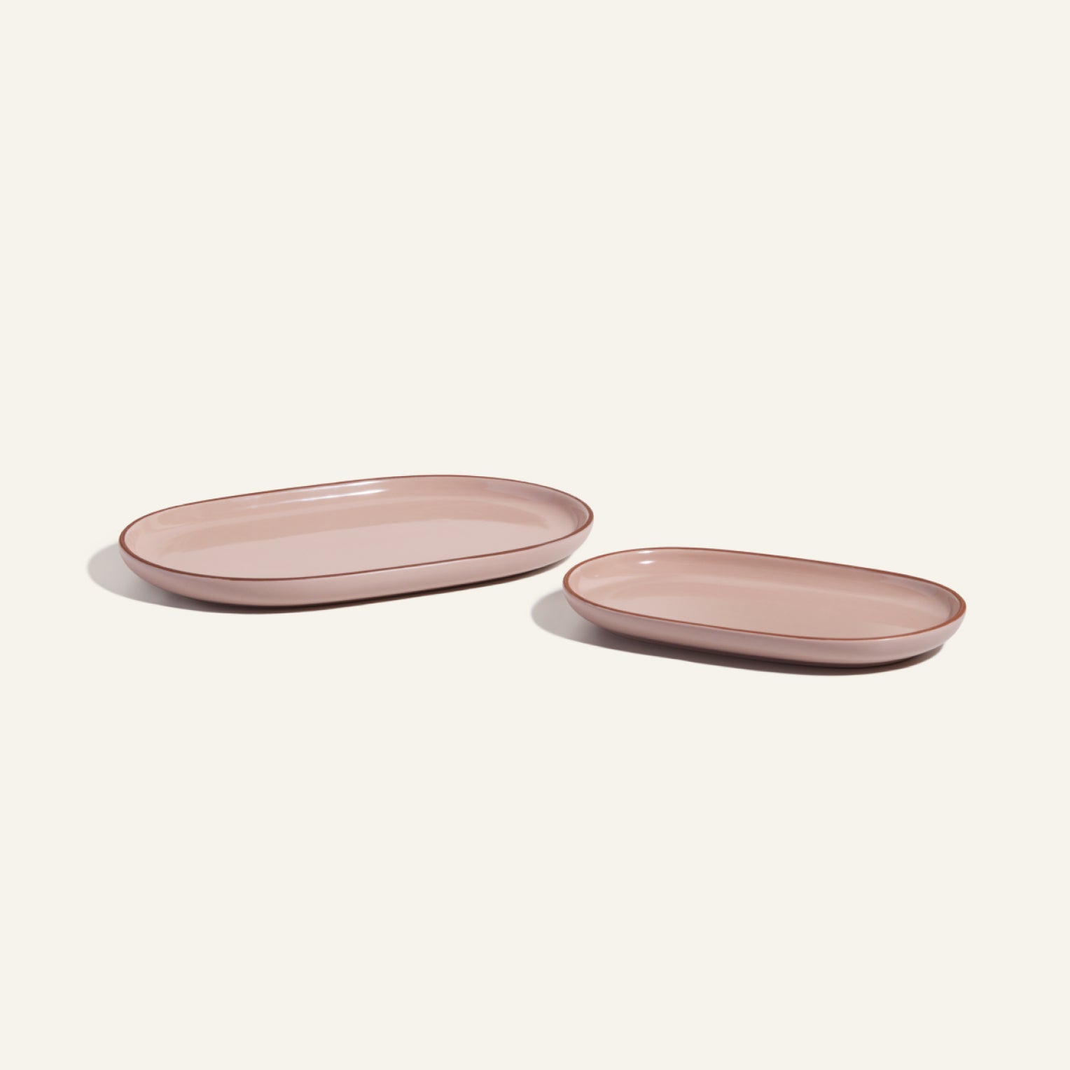 Ceramic Serving Platter Set - Stackable Glossy & Satin Finish