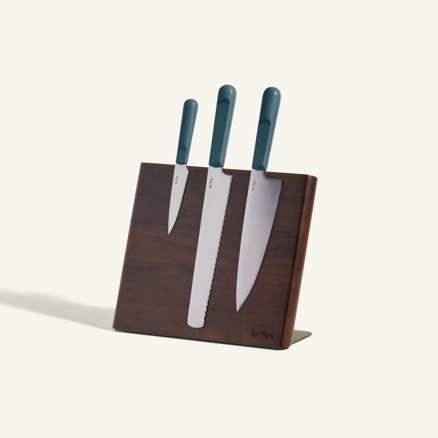 Premium Knife Set with Walnut Block - 3-Piece Chef Knives